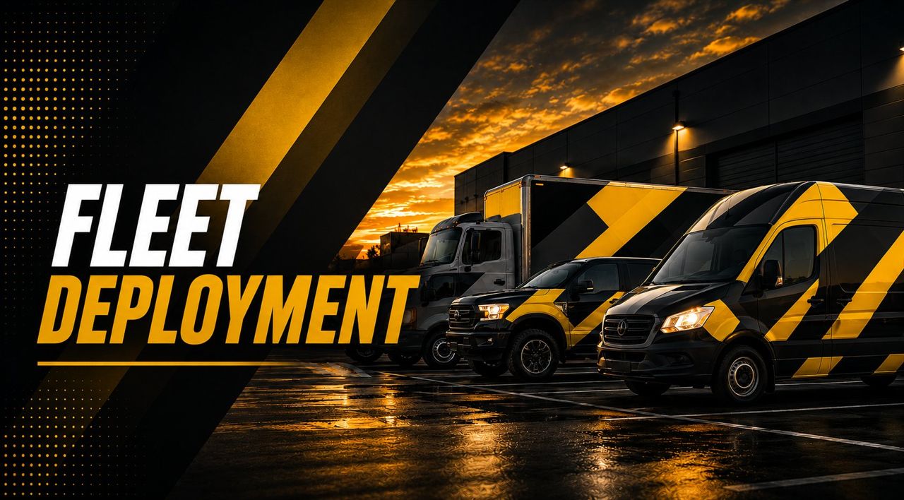 Fleet deployment — Multi-vehicle fleet graphics rollout