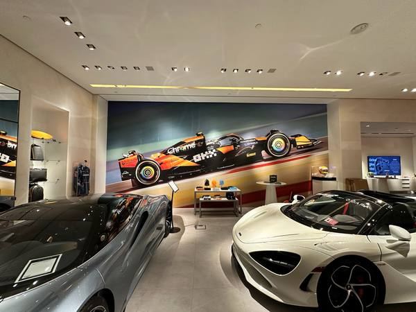 McLaren showroom — Showroom wall graphic install