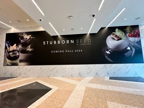 Stubborn Seed — Wall wrap for a coming-soon storefront