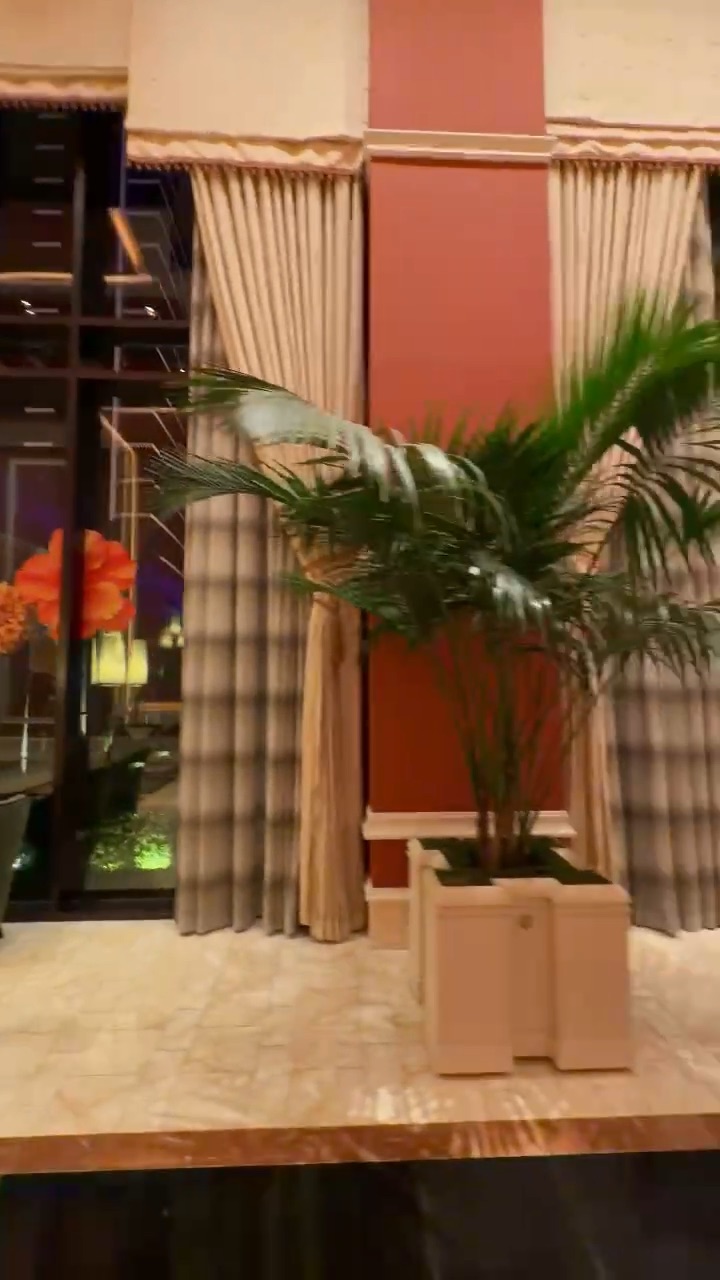 Video of floral window graphics along resort windows