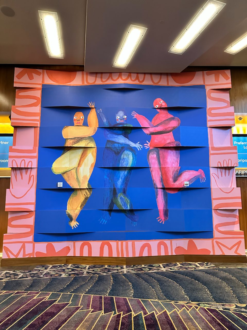Virtuoso Travel Week 2025 dimensional illustrated art wall